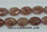 CBQ253 15.5 inches 12*16mm faceted oval strawberry quartz beads