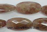 CBQ258 15.5 inches 15*30mm faceted marquise strawberry quartz beads