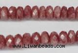 CBQ265 15.5 inches 5*10mm faceted rondelle strawberry quartz beads