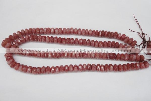 CBQ265 15.5 inches 5*10mm faceted rondelle strawberry quartz beads