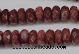 CBQ266 15.5 inches 6*10mm faceted rondelle strawberry quartz beads