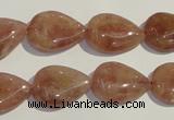 CBQ27 15.5 inches 13*18mm flat teardrop strawberry quartz beads