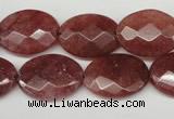 CBQ279 15.5 inches 15*20mm faceted oval strawberry quartz beads