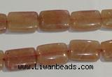 CBQ30 15.5 inches 10*14mm rectangle strawberry quartz beads