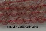 CBQ301 15.5 inches 6mm round natural strawberry quartz beads