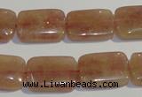 CBQ31 15.5 inches 13*18mm rectangle strawberry quartz beads