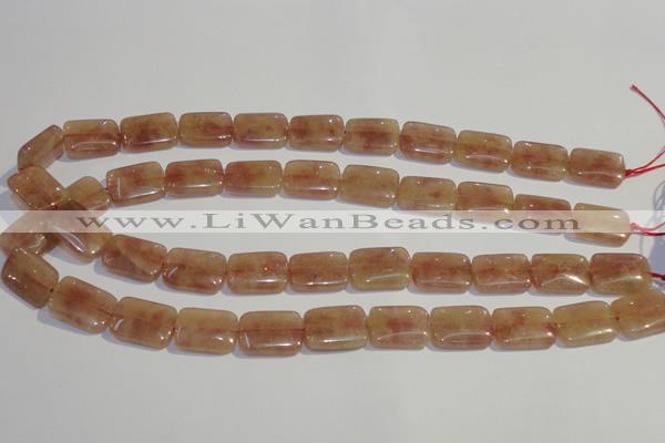 CBQ31 15.5 inches 13*18mm rectangle strawberry quartz beads