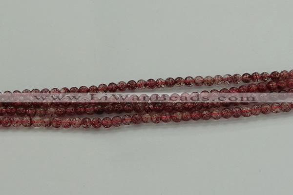 CBQ310 15.5 inches 4mm round natural strawberry quartz beads