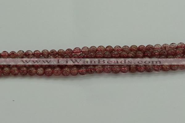 CBQ311 15.5 inches 6mm round natural strawberry quartz beads