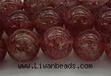 CBQ313 15.5 inches 10mm round natural strawberry quartz beads