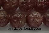 CBQ315 15.5 inches 14mm round natural strawberry quartz beads