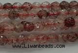 CBQ320 15.5 inches 4mm faceted round strawberry quartz beads