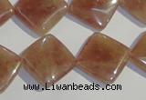 CBQ33 15.5 inches 16*16mm diamond strawberry quartz beads wholesale