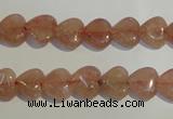 CBQ34 15.5 inches 10*10mm heart strawberry quartz beads wholesale