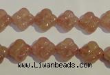 CBQ36 15.5 inches 11mm carved flower strawberry quartz beads