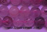 CBQ402 15 inches 8mm round natural strawberry quartz beads