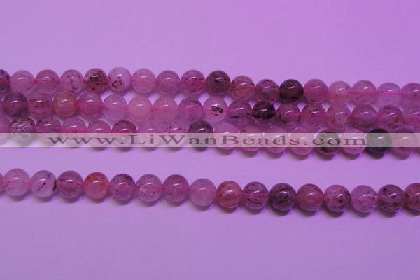 CBQ402 15 inches 8mm round natural strawberry quartz beads