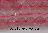 CBQ437 15.5 inches 8mm faceted nuggets strawberry quartz beads