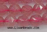 CBQ439 15.5 inches 12mm faceted nuggets strawberry quartz beads