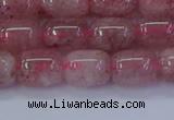 CBQ446 15.5 inches 10*12mm drum strawberry quartz beads