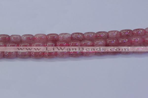 CBQ447 15.5 inches 10*14mm drum strawberry quartz beads