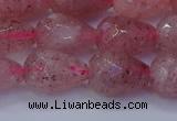 CBQ454 15.5 inches 12*16mm faceted teardrop strawberry quartz beads