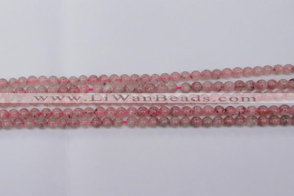 CBQ606 15.5 inches 6mm round natural strawberry quartz beads