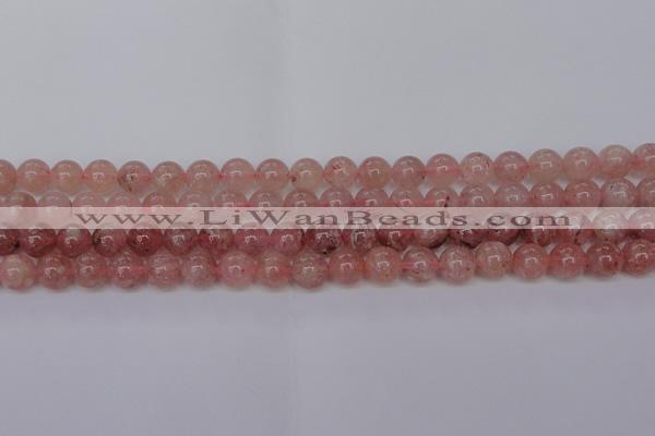 CBQ613 15.5 inches 10mm round natural strawberry quartz beads