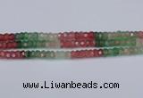 CBQ675 15.5 inches 4*7mm faceted rondelle mixed strawberry quartz beads