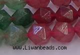 CBQ684 15.5 inches 12mm faceted nuggets mixed strawberry quartz beads