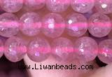 CBQ687 15.5 inches 6mm faceted round strawberry quartz gemstone beads