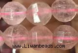 CBQ691 15.5 inches 8mm faceted round strawberry quartz beads