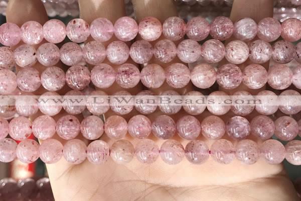 CBQ707 15.5 inches 8mm round strawberry quartz beads wholesale