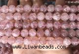 CBQ708 15.5 inches 10mm round strawberry quartz beads wholesale