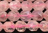 CBQ719 15.5 inches 8mm faceted nuggets strawberry quartz beads