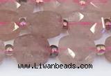 CBQ751 15.5 inches 8*10mm faceted oval strawberry quartz beads