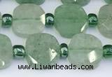 CBQ755 15.5 inches 10*10mm faceted square green strawberry quartz beads