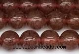 CBQ772 15 inches 8mm round strawberry quartz beads