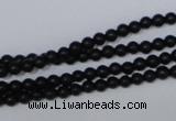 CBS01 15.5 inches 4mm round black stone beads wholesale