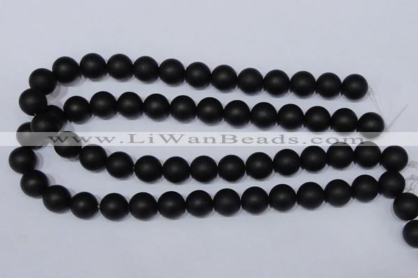 CBS05 15.5 inches 12mm round black stone beads wholesale