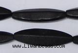 CBS14 15.5 inches 12*40mm marquise black stone beads wholesale