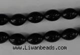 CBS201 15.5 inches 8*12mm rice blackstone beads wholesale