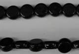 CBS238 15.5 inches 10mm flat round blackstone beads wholesale