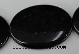 CBS256 15.5 inches 30*40mm oval blackstone beads wholesale