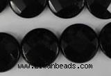 CBS297 15.5 inches 20mm faceted coin blackstone beads wholesale