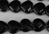 CBS305 15.5 inches 15*15mm faceted heart blackstone beads wholesale