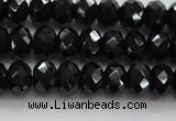 CBS515 15.5 inches 5*7mm faceted rondelle AA grade black spinel beads