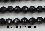 CBS556 15.5 inches 6mm faceted round AA grade black spinel beads