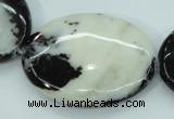 CBW129 15.5 inches 30*40mm oval black & white jasper beads