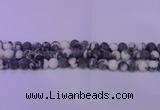 CBW150 15.5 inches 4mm round matte black & white jasper beads